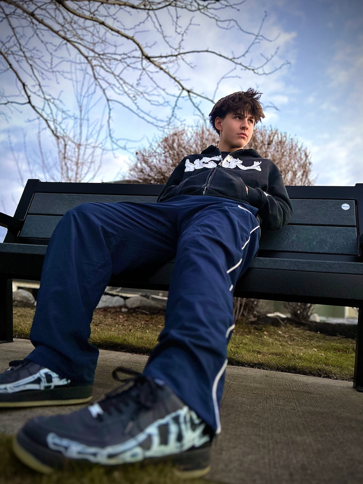 Black - "NCTRL" Cropped Zip-Up