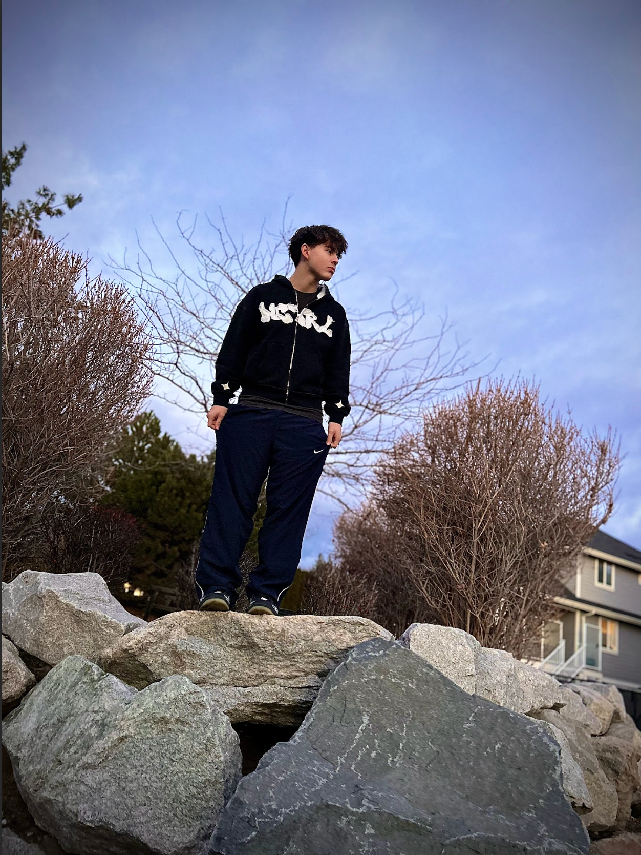 Black - "NCTRL" Cropped Zip-Up