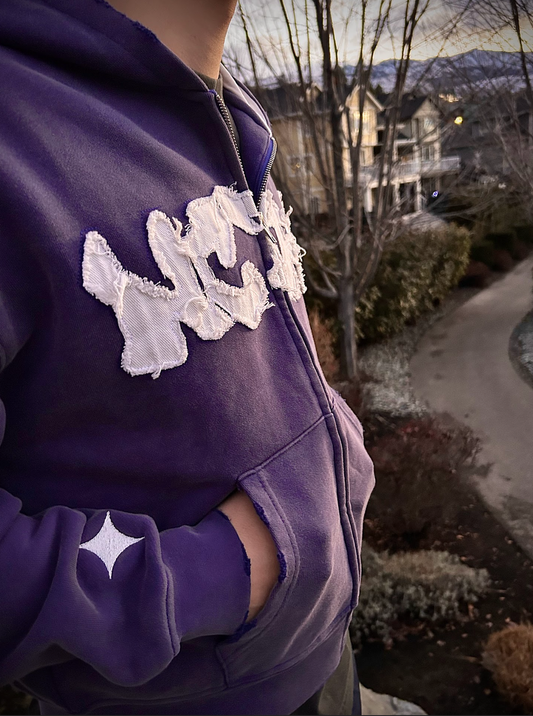 Blue - "NCTRL" Cropped Zip-Up